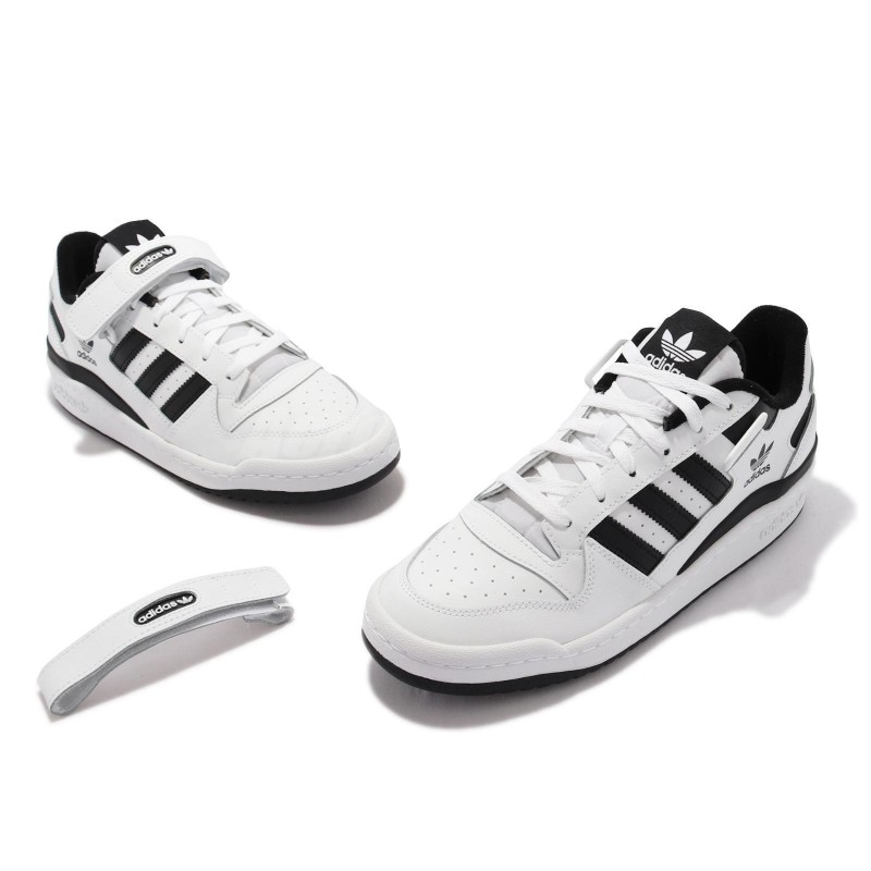 adidas Originals Forum Low White Black Strap Men Unisex Casual Shoes FY7757