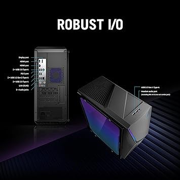 ASUS ROG G13CH (2023) Gaming Desktop PC, Intel Core i5-13400F, NVIDIA GeForce RTX 3050, 512GB NVMe PCIe SSD, 8GB DDR4 RAM, Windows 11, G13CH-DB503,Black