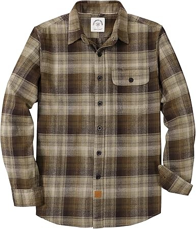Dubinik®Mens Flannel Shirts Long Sleeve Flannel Shirt for Men Warm Casual Soft Cotton Button Down Plaid Mens Flannel Shirt